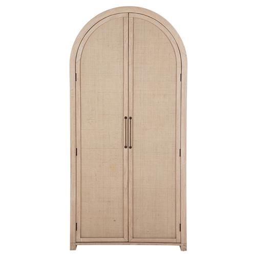 Elba Natural Rattan Wood Woven Arched China Cabinet
