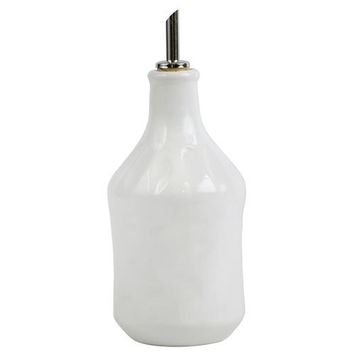 Pietra Serene Modern Classic White Stoneware Olive Oil Bottle