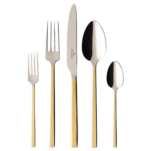 La Classica Regency Gold Stainless Steel 5 Piece Flatware Set