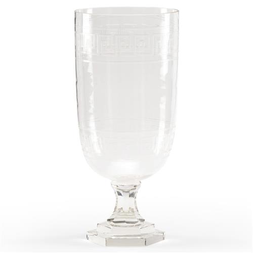 Wolfe French Country Clear Crystal Hurricane Candleholder