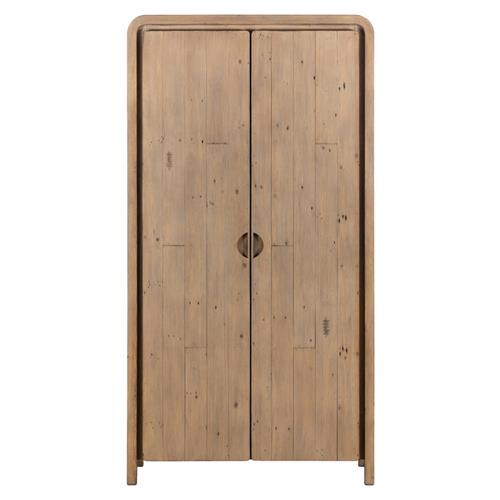 Noah Rustic Lodge Brown Reclaimed Wood 2 Door Wardrobe