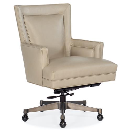 Rebecca Modern Classic Beige Leather Upholstered Swivel Office Chair