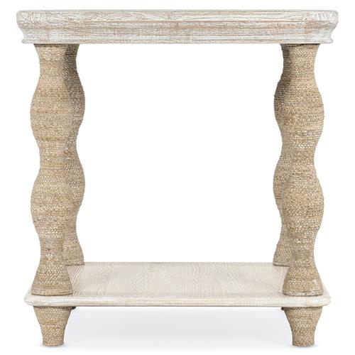 Miguel Coastal Beach Brown Oak Wood Rope Wrapped Rectangular Side End Table