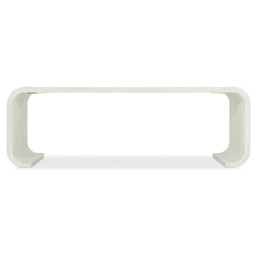 Dawson Modern Classic White Wood Curved Rectangular Coffee Table