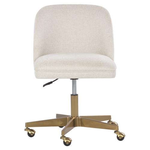 Newark Modern Classic Cream Upholstered Gold Office Chair