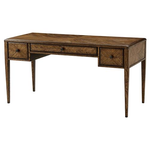 Ayra Mid Century Modern Dusk Brown Oak Wood Office Writing Desk