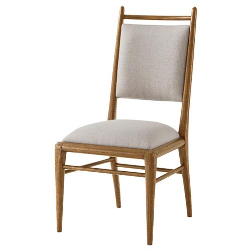 Ayra Grey Upholstered Back Dawn Brown Oak Dining Side Chair