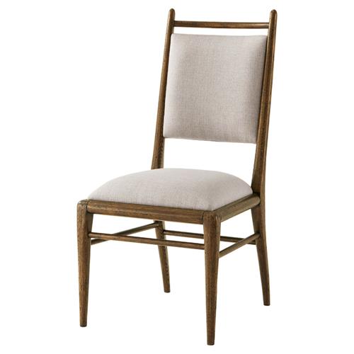 Ayra Grey Upholstered Back Dusk Brown Oak Dining Side Chair