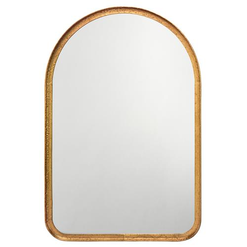 Nikko Mid Century Modern Gold Iron Arched Wall Mirror