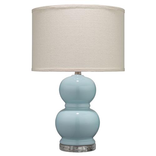Dwayne French Country Light Blue Glass Bedside Table Lamp