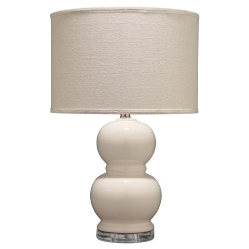 Dwayne French Country Cream Glass Bedside Table Lamp