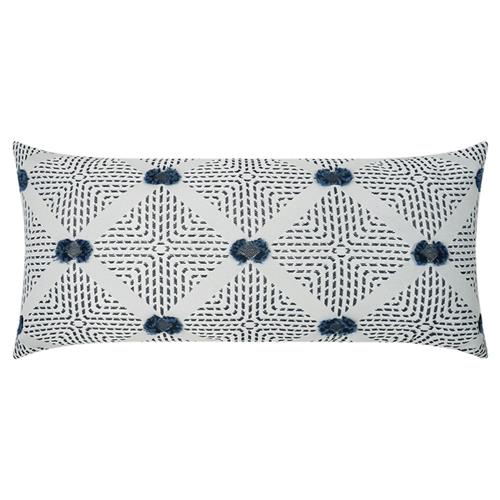 Kathy Global Bazaar White Diamond Patterned Indoor Outdoor Lumbar Pillow - 12x24