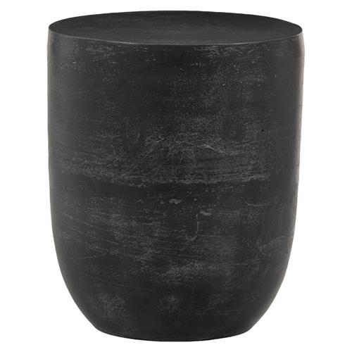 Bailey Industrial Loft Grey Aluminum Round Drum Outdoor Drink Table