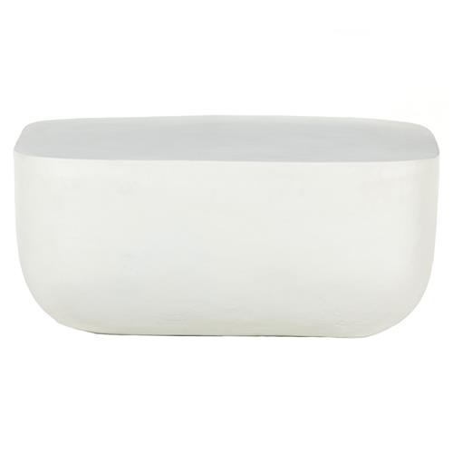 Bailey Industrial Loft White Aluminum Square Block Outdoor Coffee Table - Small