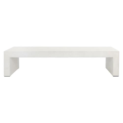 Tricia Industrial Loft Cream Concrete Rectangular Outdoor Coffee Table