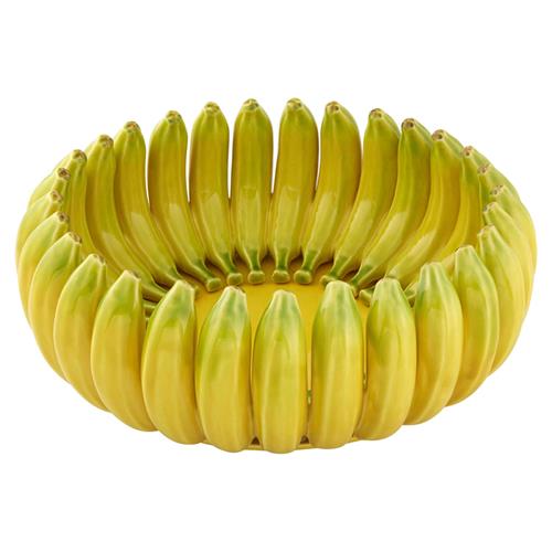 Banana Da Madeira Coastal Yellow Earthenware Centerpiece Bowl