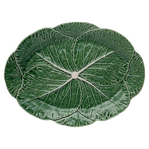 Cabbage French Country Green Earthenware Oval Platter