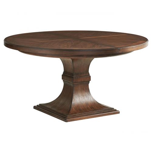 Palo Alto Rustic Lodge Brown Wood Extendable Round Dining Table - 58-80&quot;W