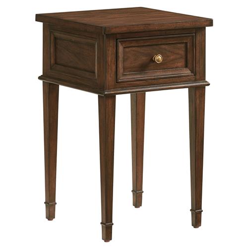 Surrey Rustic Lodge Brown Walnut Wood 1 Drawer Nightstand