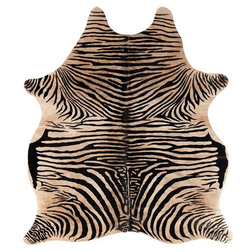 Julianne Rustic Lodge Zebra Print Fur Hide Rug - 5&#39;x7&#39;