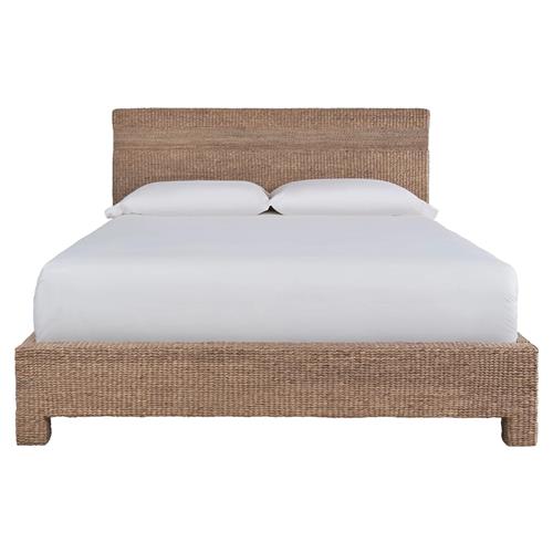 Victor Coastal Beach Brown Woven Hyacinth Classic Bed - Queen