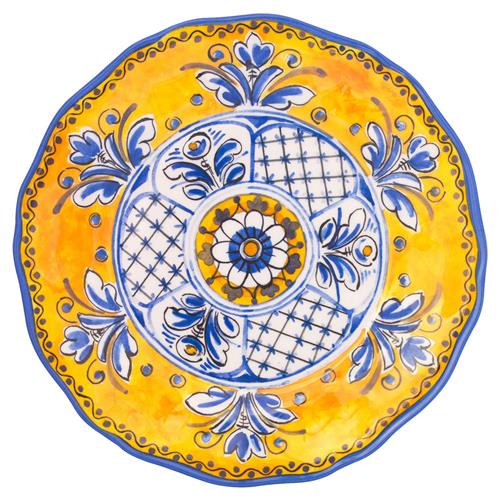 Benidorm Global Bazaar Yellow Melamine Floral Dinner Plate