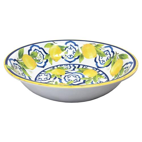 Palermo Global Bazaar White Melamine Lemon Print Salad Bowl