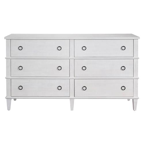 Marrie French Country White Oak 6 Drawer Double Dresser