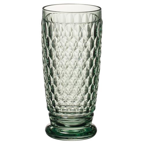 Boston Modern Classic Green Crystal Glass Highball - Set of 4