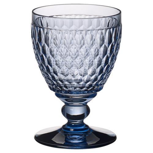 Boston Modern Classic Blue Crystal Glass Goblet - Set of 4