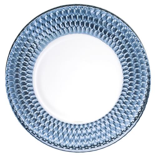 Boston Modern Classic Blue Crystal Glass Buffet Plate - Set of 2