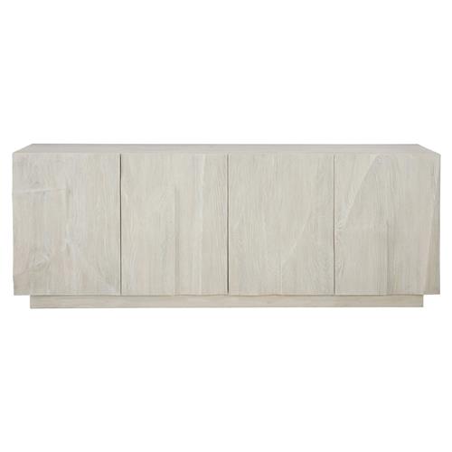 Alexa French Country White Wood Cast Resin Fronts 4 Door Media Cabinet