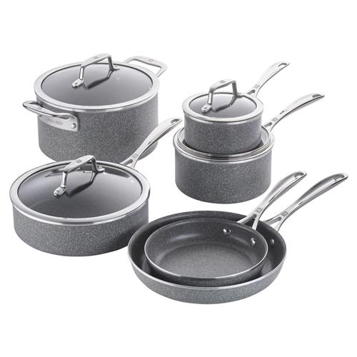 Zwilling Vitale Modern Classic Grey Aluminum Nonstick 10 Piece Cookware Set