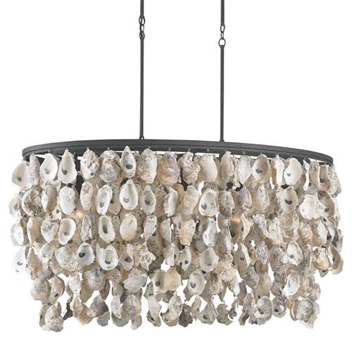 Sagg Coastal Beach Oyster Shell Wrought Iron Island Light