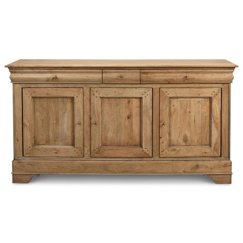 Cole Rustic Lodge Brown Walnut Wood 3 Door Buffet Sideboard