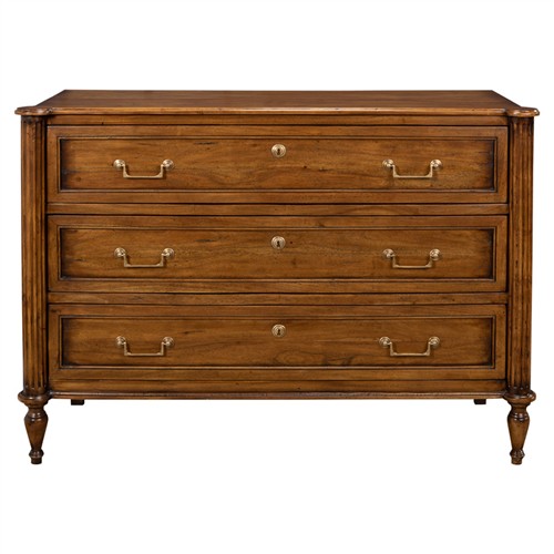 Mari French Country Brown Walnut Dresser