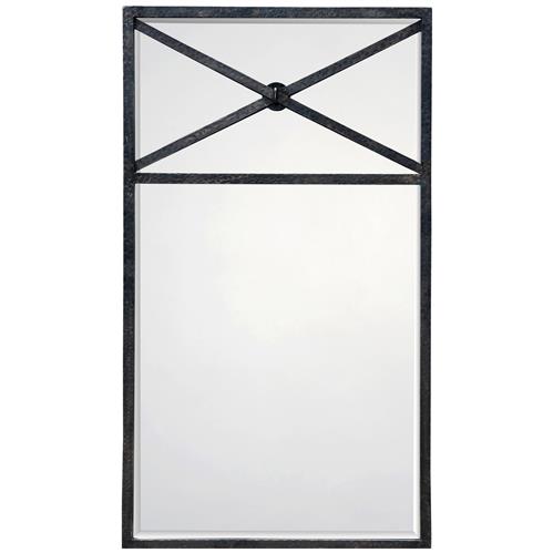 Eric Industrial Loft Dark Grey Burnished Iron Wall Mirror