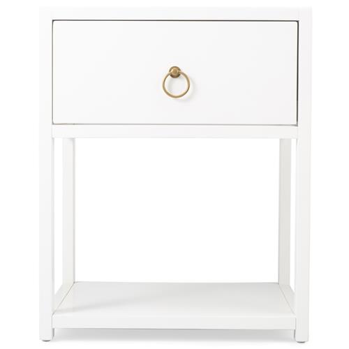 Allura Modern Classic White Wood Side End Table