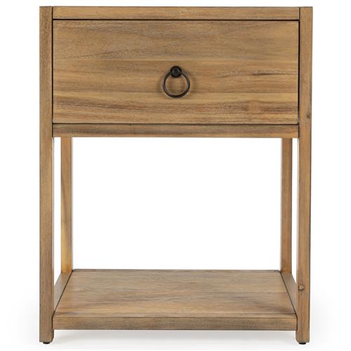 Allura Modern Classic Natural Brown Wood Side End Table