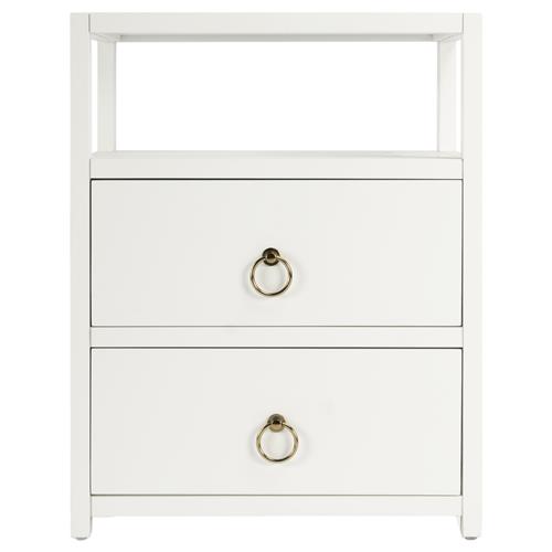 Allura Modern Classic White Wood Nightstand