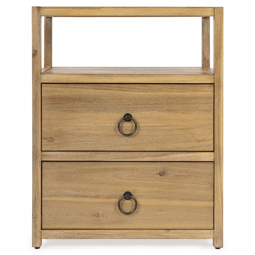 Allura Modern Classic Natural Brown Wood Nightstand