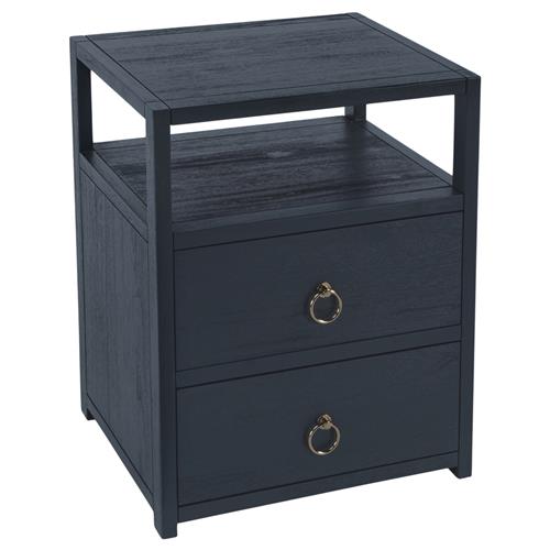 Allura Modern Classic Blue Wood Nightstand