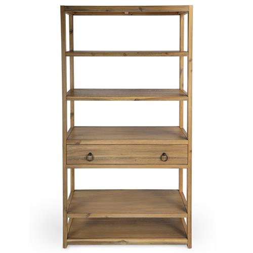 Allura Modern Classic Natural Brown Wood Bookcase