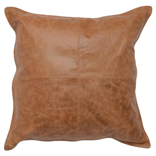 Selene Modern Classic Chestnut Brown Leather Throw Pillow - 22x22