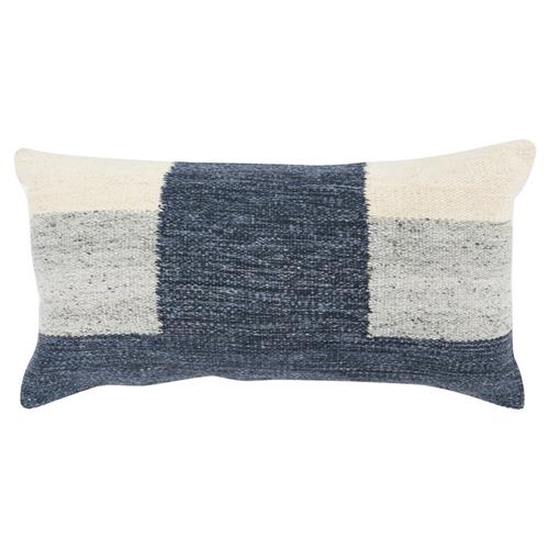 Khari Coastal Beach Blue Lumbar Pillow - 14x26