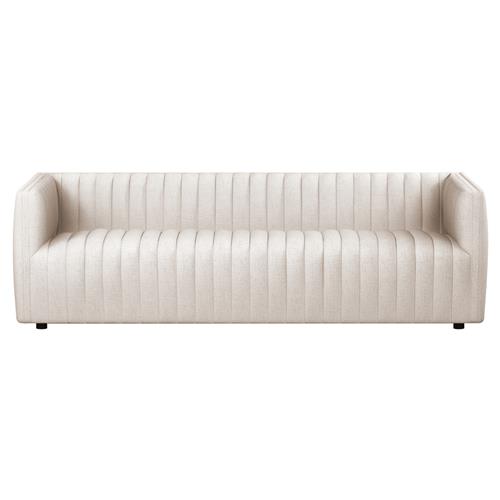 Leo Mid Century Modern White Performance Tufted Sofa - Small - 88&quot;W