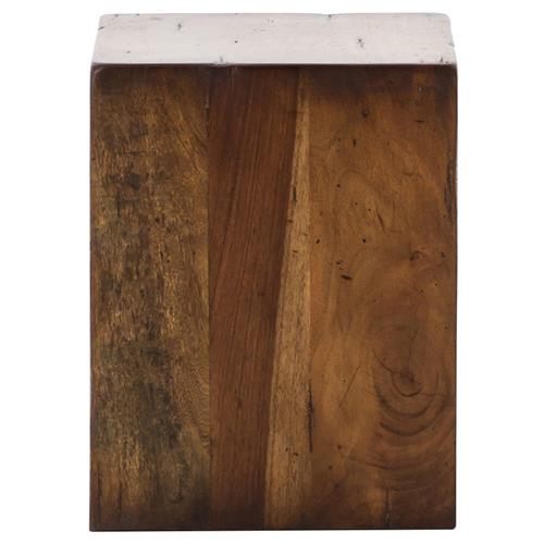 Scarlett Rustic Lodge Brown Reclaimed Wood Square Block End Table