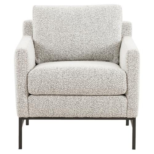 Lilian Industrial Grey Performance Boucle Black Iron Frame Arm Chair