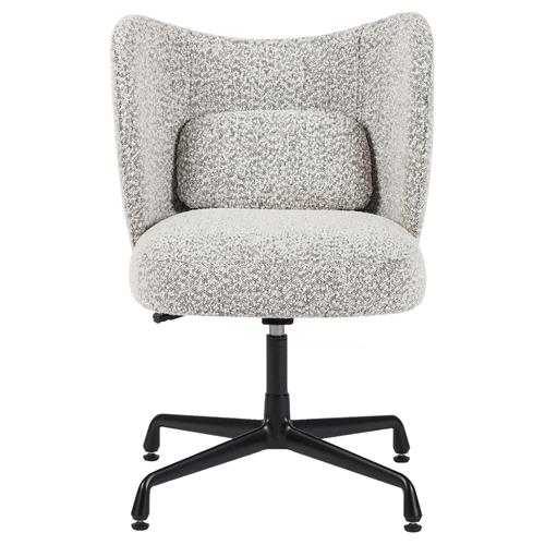 Anneli Modern Grey Performance Boucle Black Aluminum Swivel Office Chair