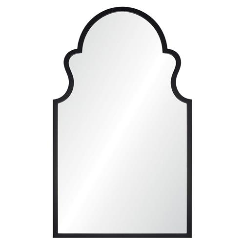 Auxerre Modern Classic Black Wood Arch Wall Mirror